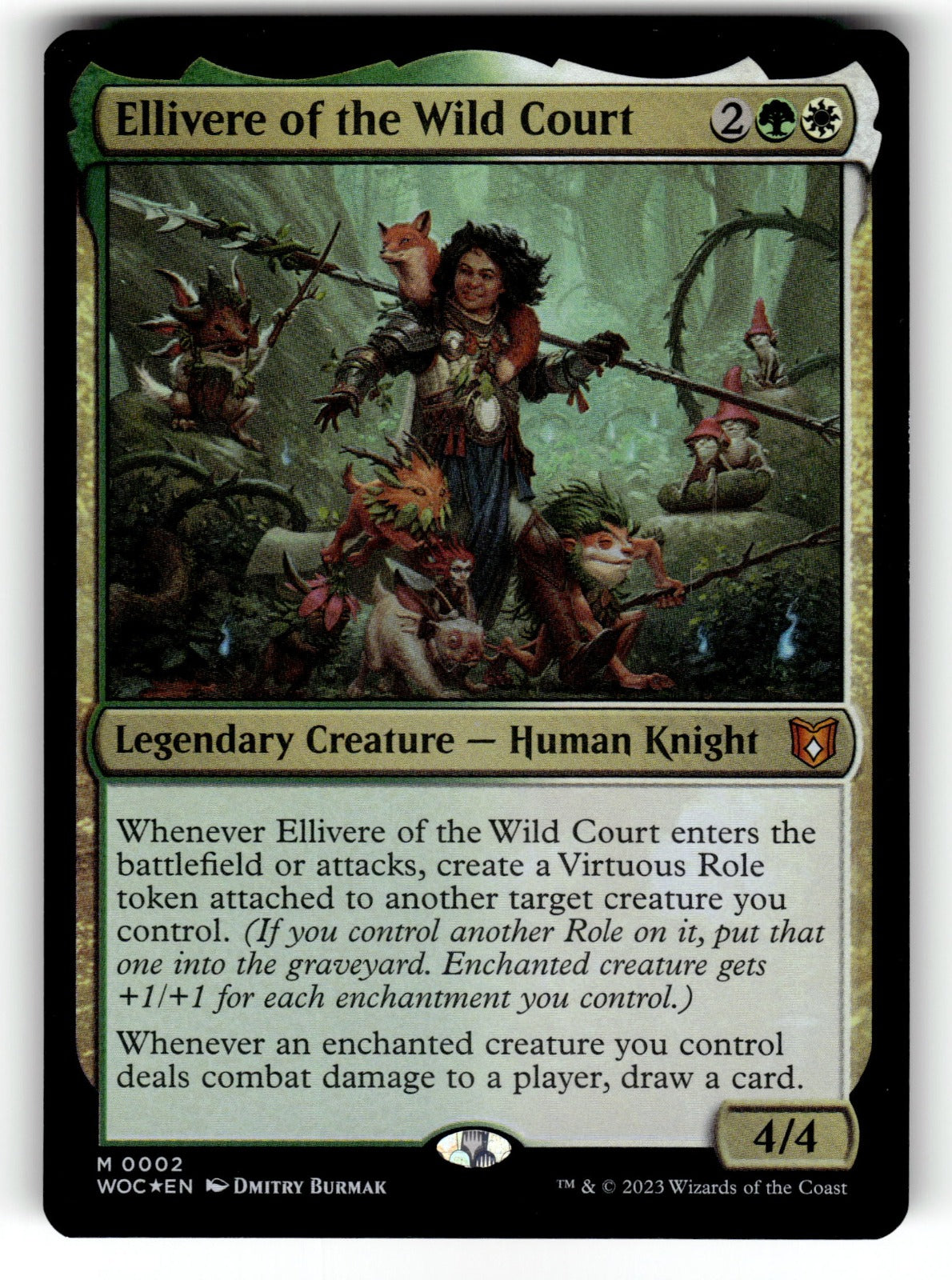 Ellivere of the Wild Court – 2 WOC: Commander: Wilds of Eldraine M Foil NM
