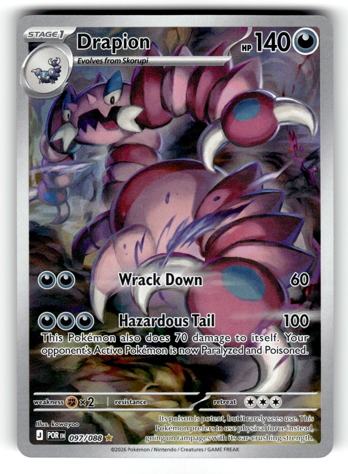 Drapion – 097/088 POR: ME03: Perfect Order Illustration Rare HoloNM