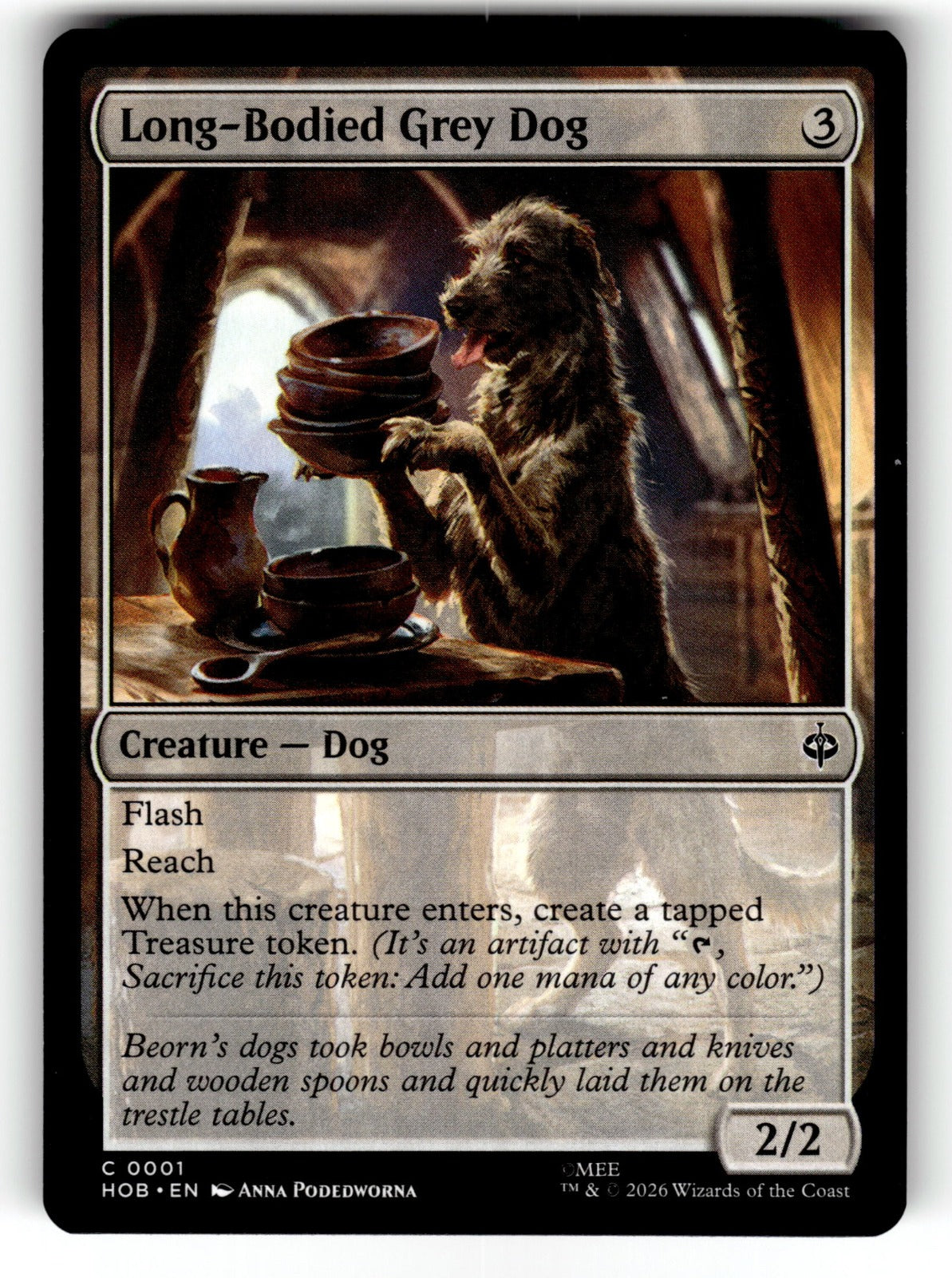 Long-Bodied Grey Dog – 1 HOB: The Hobbit C NM