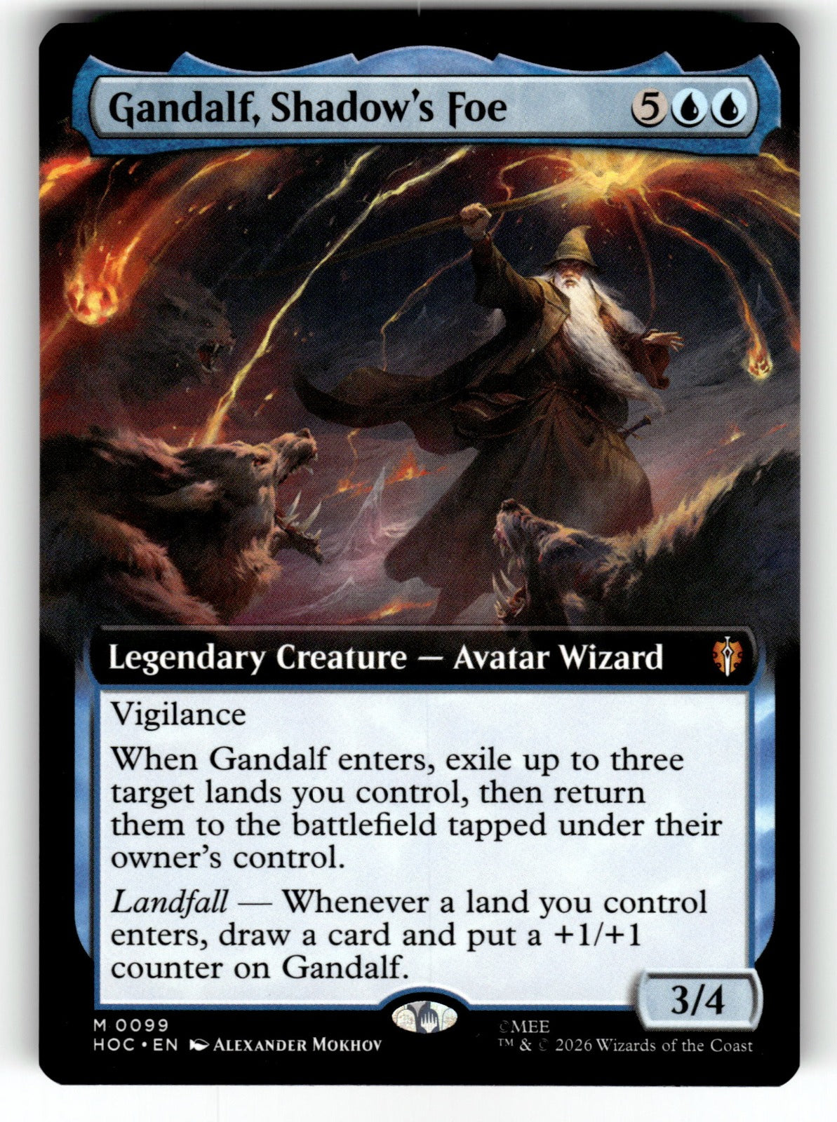 Gandalf, Shadow's Foe (Extended Art) – 99 HOC: The Hobbit: Eternal-Legal M NM