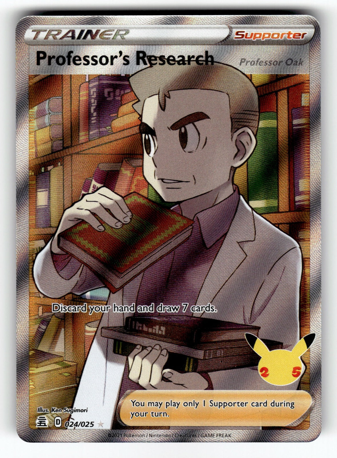 Professor's Research (Full Art) – 024/025 CLB: Celebrations Ultra Rare Holo NM