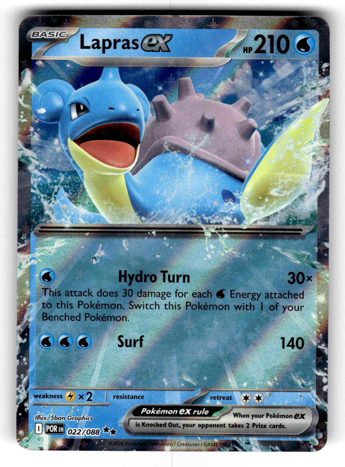 Lapras ex – 022/088 POR: ME03: Perfect Order Double Rare Holo NM