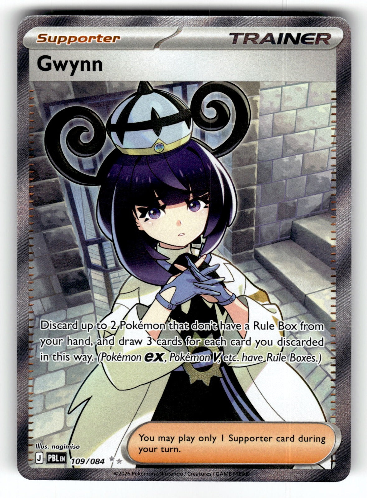 Gwynn – 109/084 PBL: ME05: Pitch Black Ultra Rare Holo NM