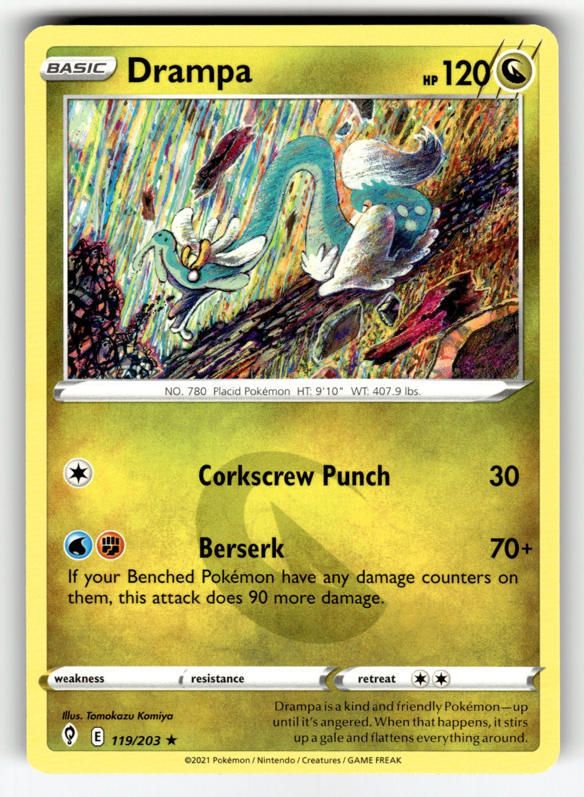 Drampa – 119/203 SWSH07: SWSH07: Evolving Skies Rare NM