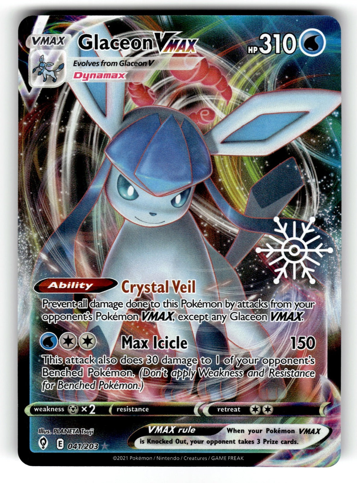 Glaceon VMAX - (Holiday Calendar) – 041/203 MCAP: Miscellaneous Cards & Products Ultra Rare Holo NM