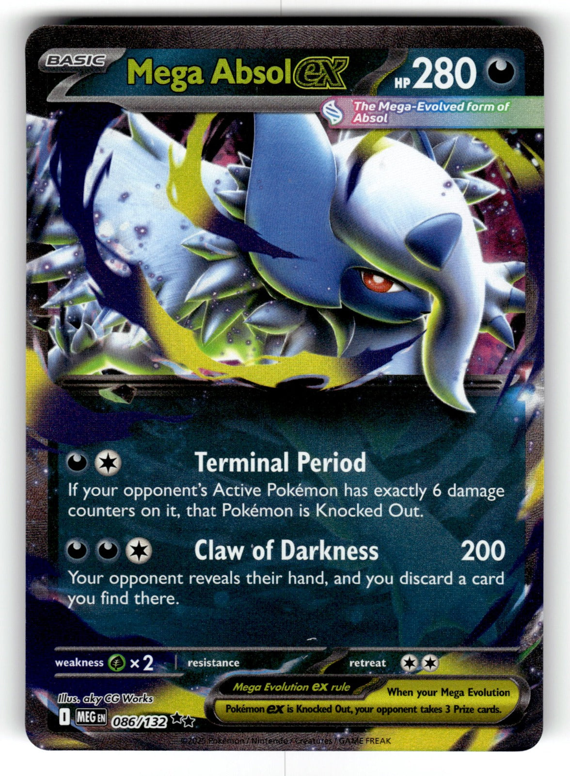 Mega Absol ex - – 086/132 MEG: ME01: Mega Evolution Double Rare Holo NM