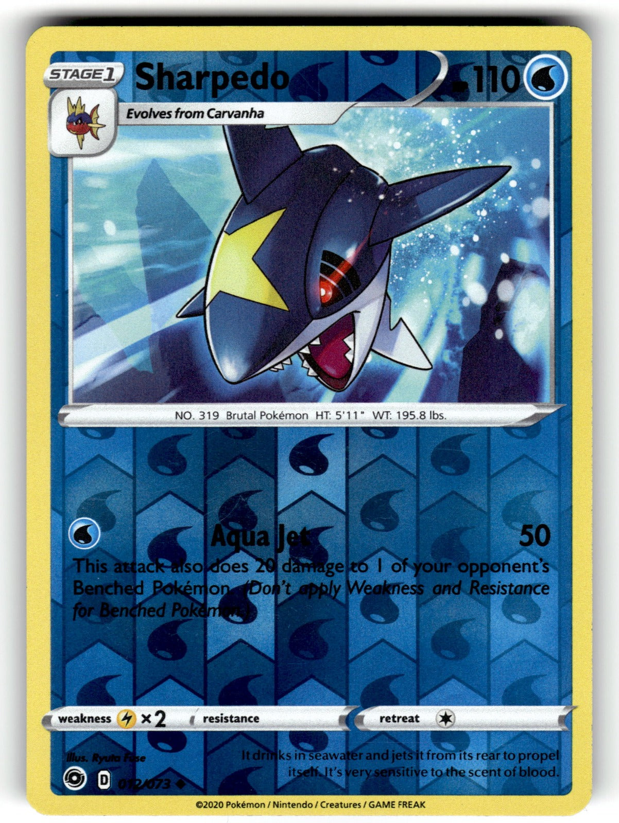 Sharpedo – 12/73 CHP: Champion's Path Uncommon Reverse Holo NM
