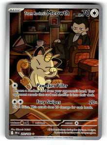 Team Rocket's Meowth – 203/182 DRI: SV10: Destined Rivals Illustration Rare Holo NM