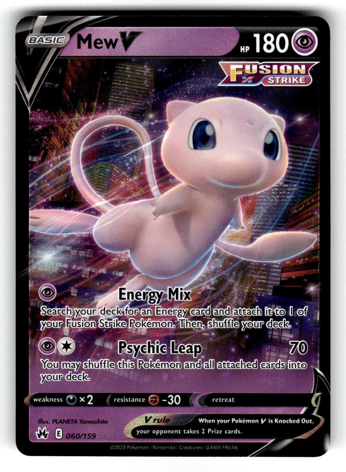 Mew V – 060/159 CRZ: SWSH: Crown Zenith Ultra Rare Holo NM