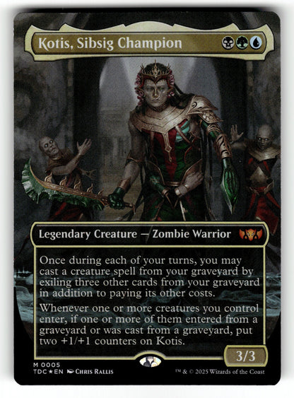 Kotis, Sibsig Champion (Borderless) – 5 TDC: Commander: Tarkir: Dragonstorm M Foil LP