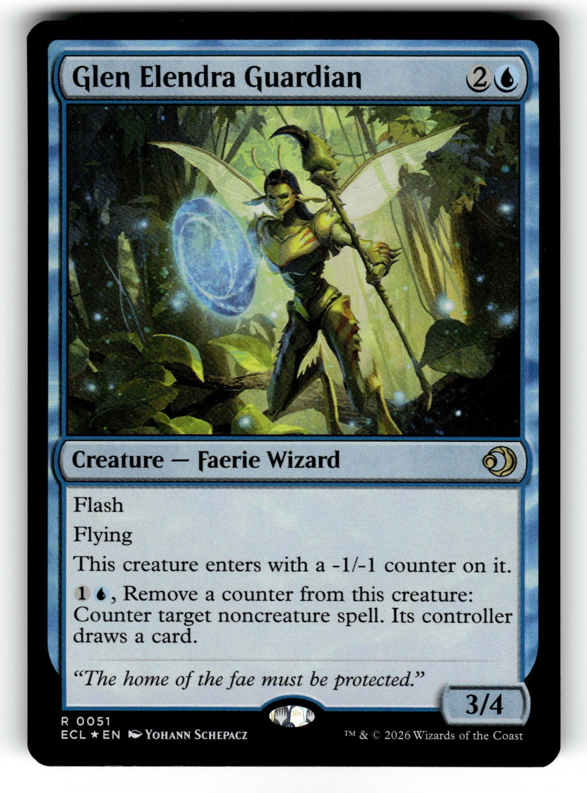Glen Elendra Guardian – 51 ECL: Lorwyn Eclipsed R Foil NM