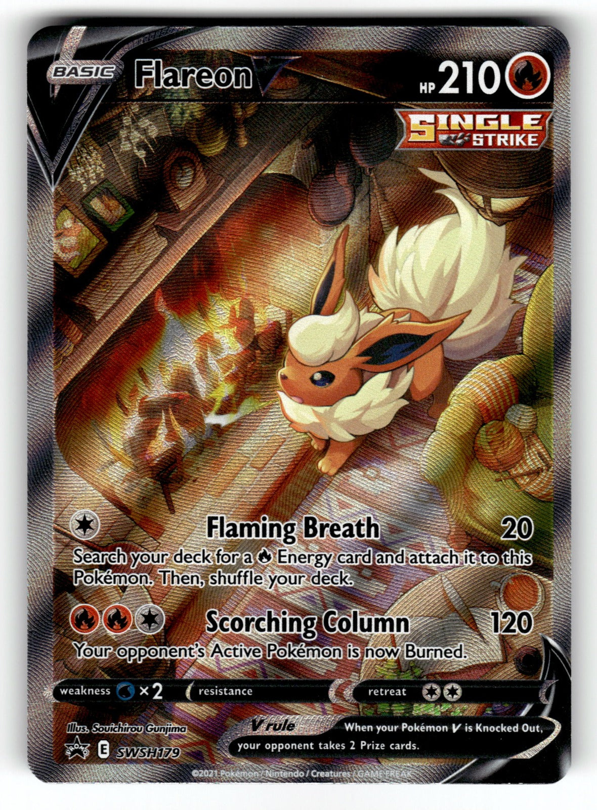 Flareon V – SWSH179 SWSD: SWSH: Sword & Shield Promo Cards Promo Holo NM
