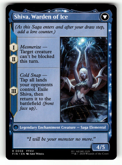 Jill, Shiva's Dominant – 58 FIN: FINAL FANTASY R NM (Back)