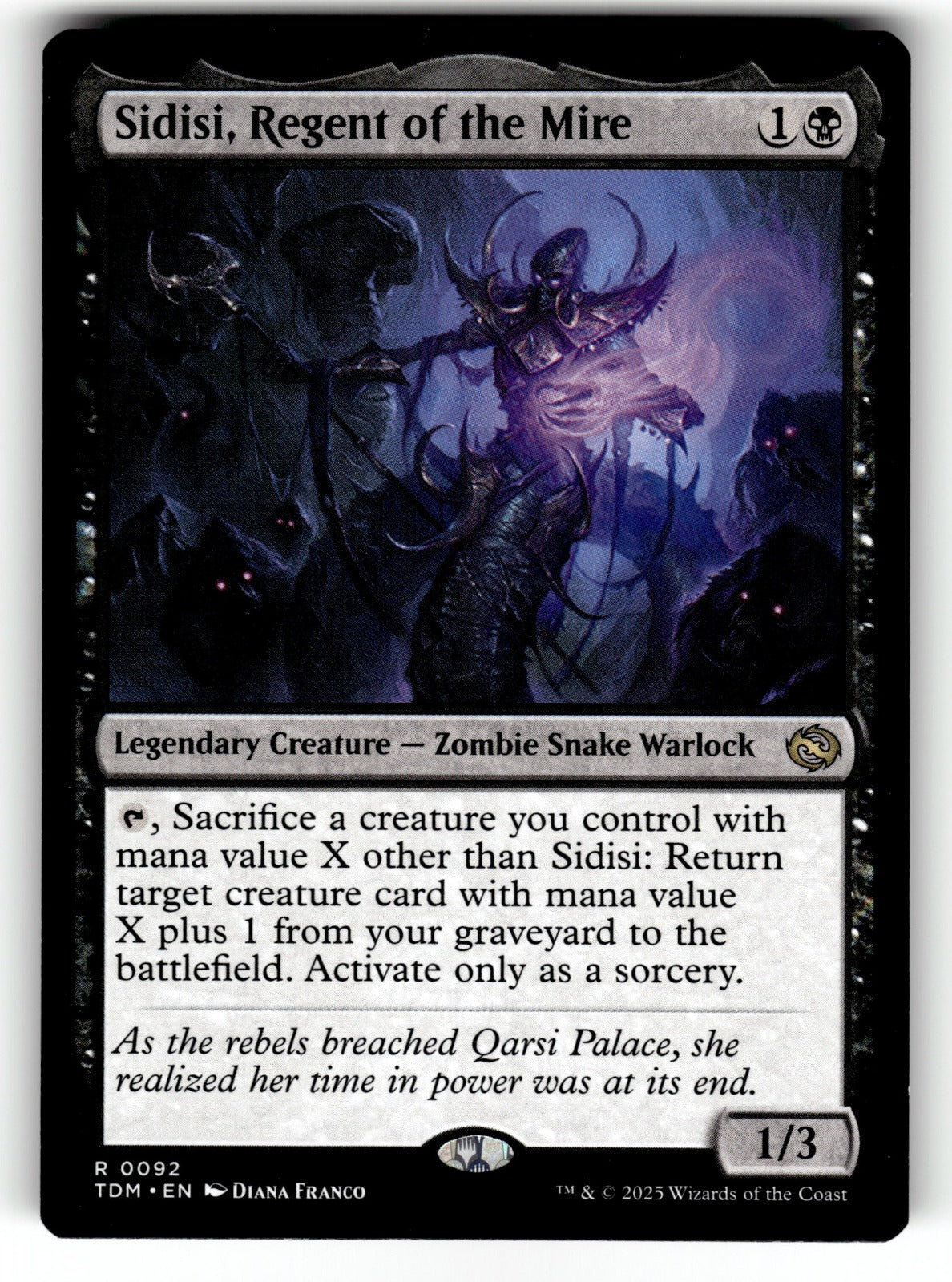 Sidisi, Regent of the Mire – 92 TDM: Tarkir: Dragonstorm R NM