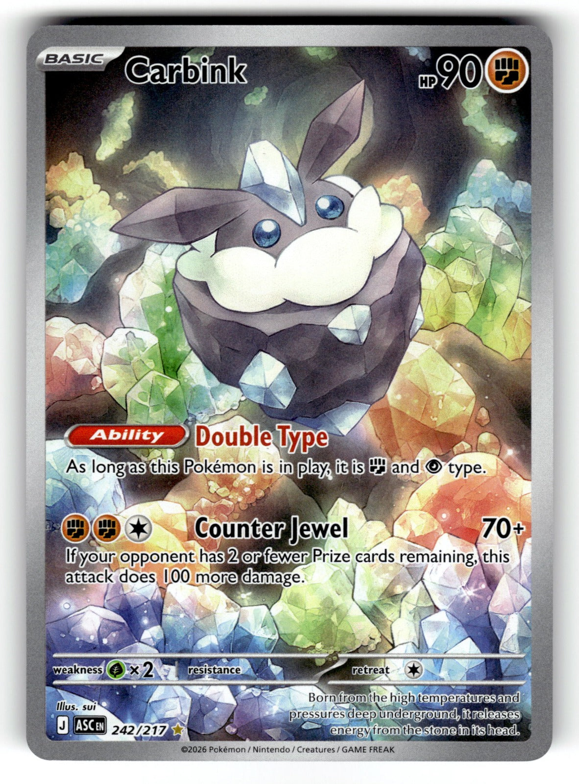 Carbink – 242/217 ASC: ME: Ascended Heroes Illustration Rare Holo NM