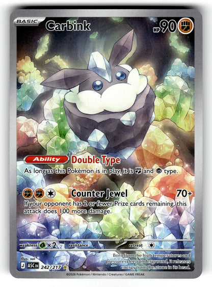 Carbink – 242/217 ASC: ME: Ascended Heroes Illustration Rare Holo NM