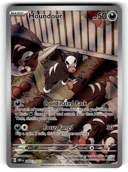 Houndour - 204/197 OBF: SV03: Obsidian Flames Illustration Rare Holo NM