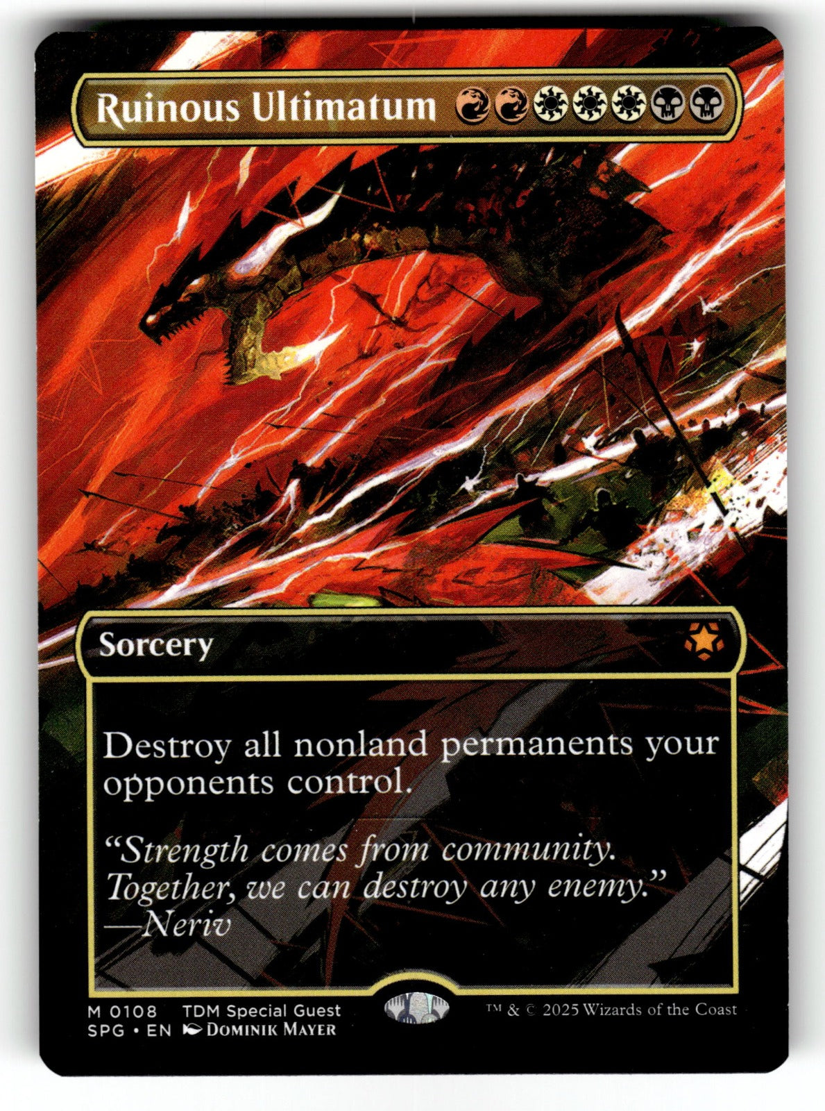 Ruinous Ultimatum (Borderless) – 108 SPG: Special Guests M NM