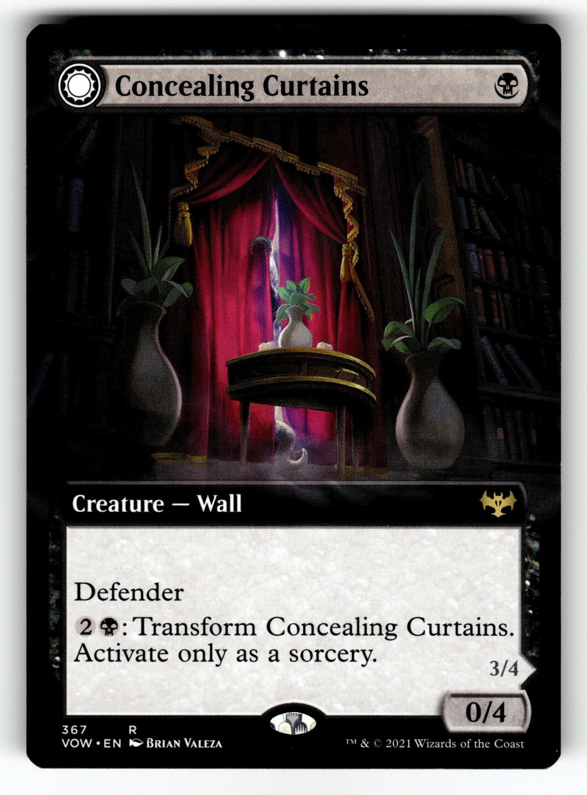 Concealing Curtains (Extended Art) – 367 VOW: Innistrad: Crimson Vow R NM