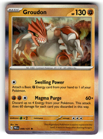 Groudon – 049/131 PRE: SV: Prismatic Evolutions Rare Holo NM