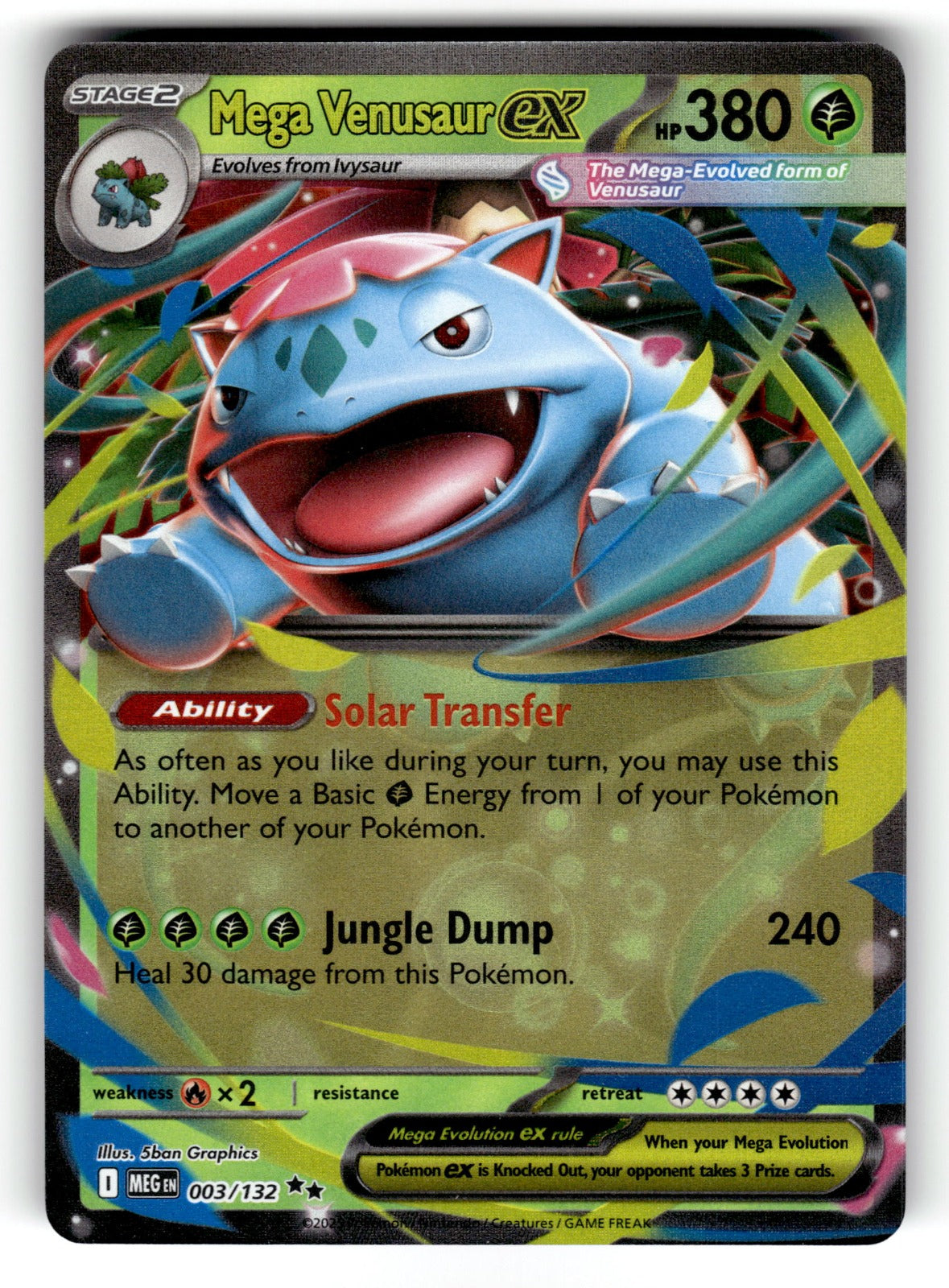 Mega Venusaur ex – 003/132 MEG: ME01: Mega Evolution Double Rare Holo NM