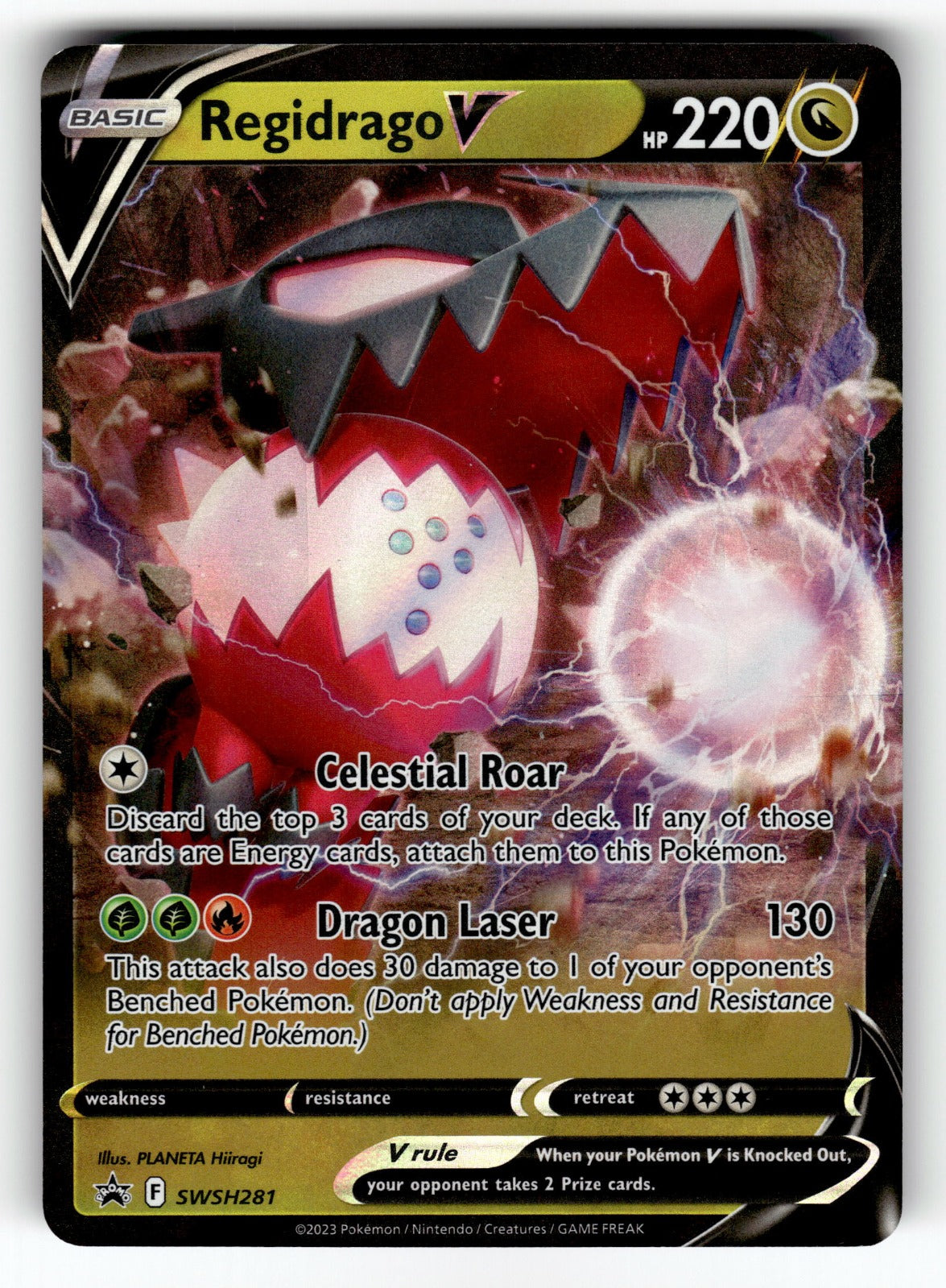 Regidrago V – SWSH281 SWSD: SWSH: Sword & Shield Promo Cards Promo Holo NM