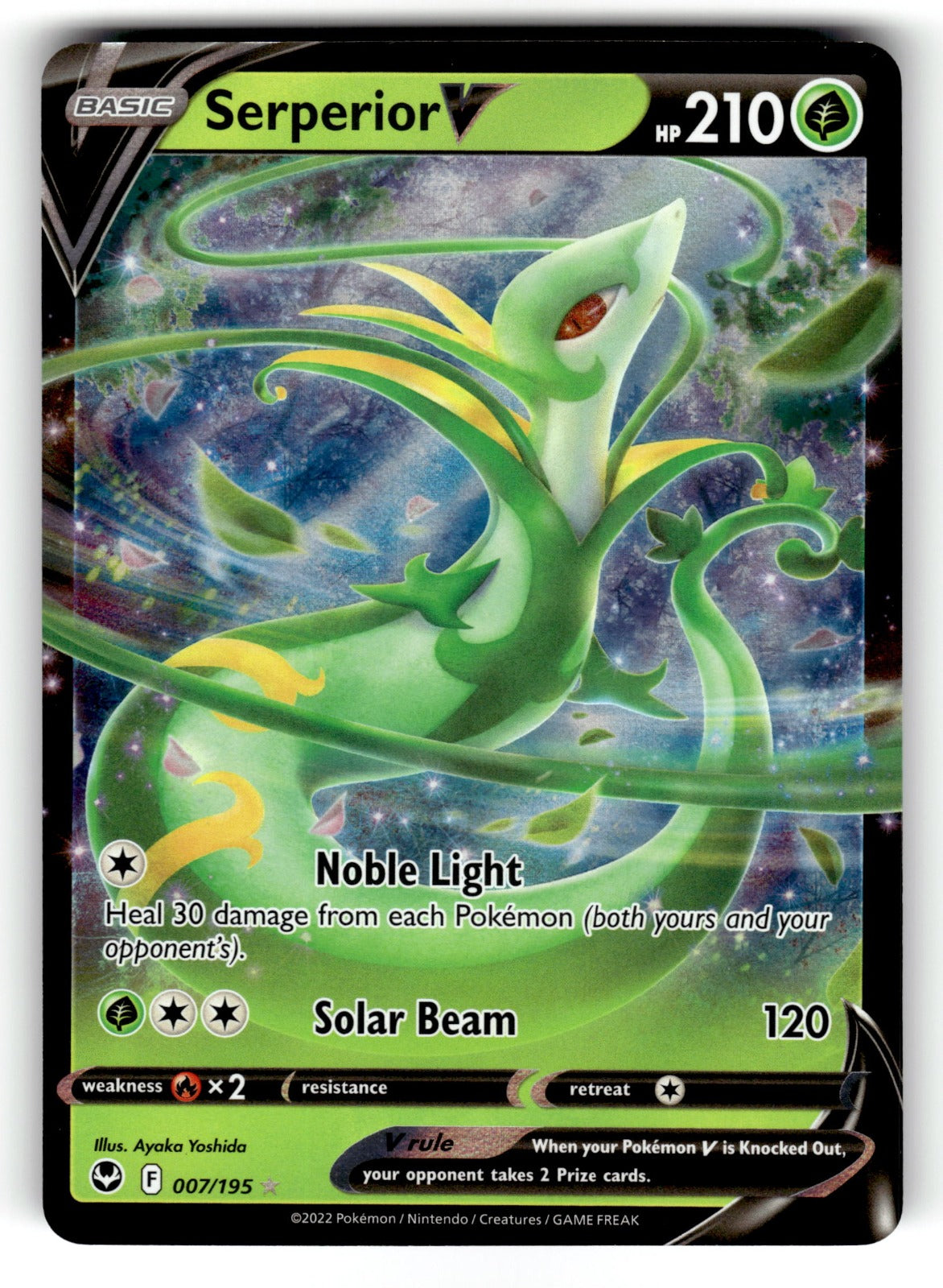 Serperior V – 007/195 SWSH12: SWSH12: Silver Tempest Ultra Rare Holo NM
