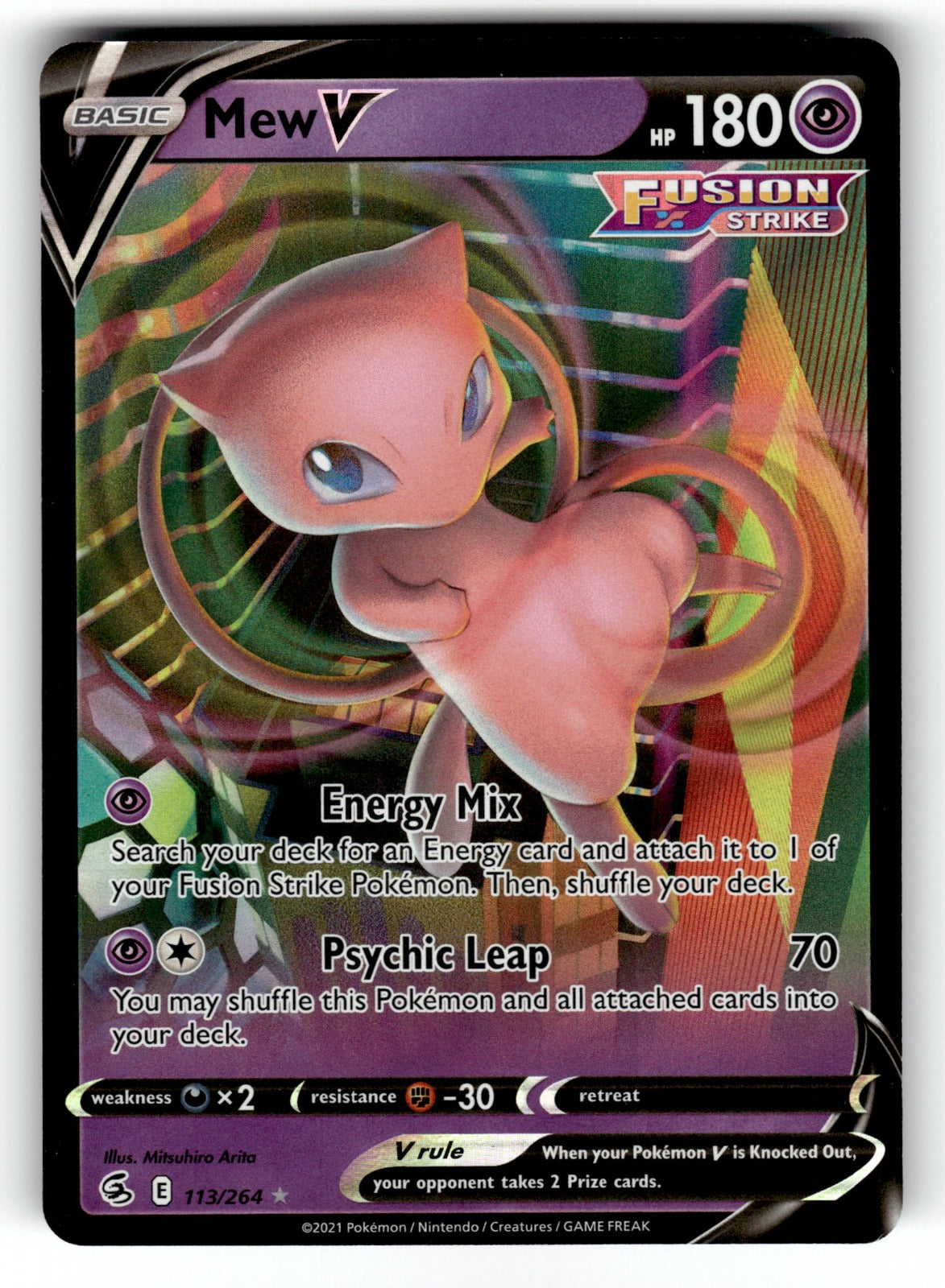 Mew V – 113/264 SWSH08: SWSH08: Fusion Strike Ultra Rare Holo NM
