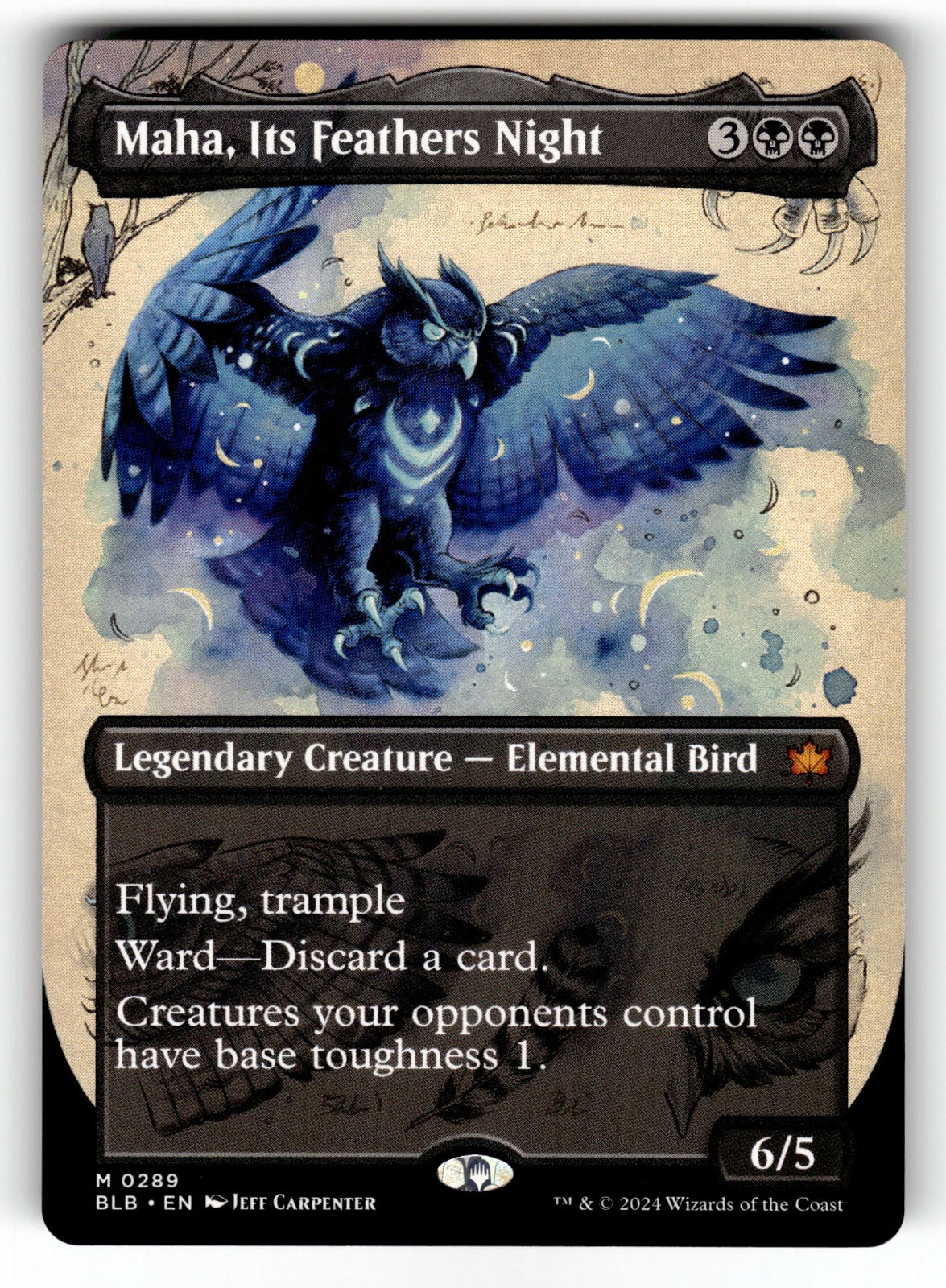 Maha, Its Feathers Night (Borderless) – 289 BLB: Bloomburrow M NM