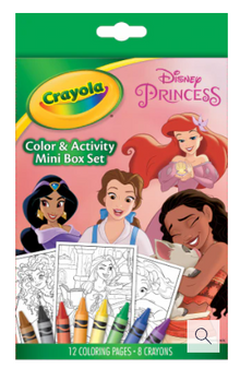 Crayola Color & Activity Mini Box Set, Princess Contains:12 coloring Pages and 8 Crayons