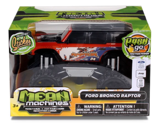 Mean Machines: RTR RC - Ford Bronco Raptor - Red - 2.4 Ghz High Performance for Donuts & Wheelies, Turbo Boost, Ready-To-Run Radio Controlled Vehicle