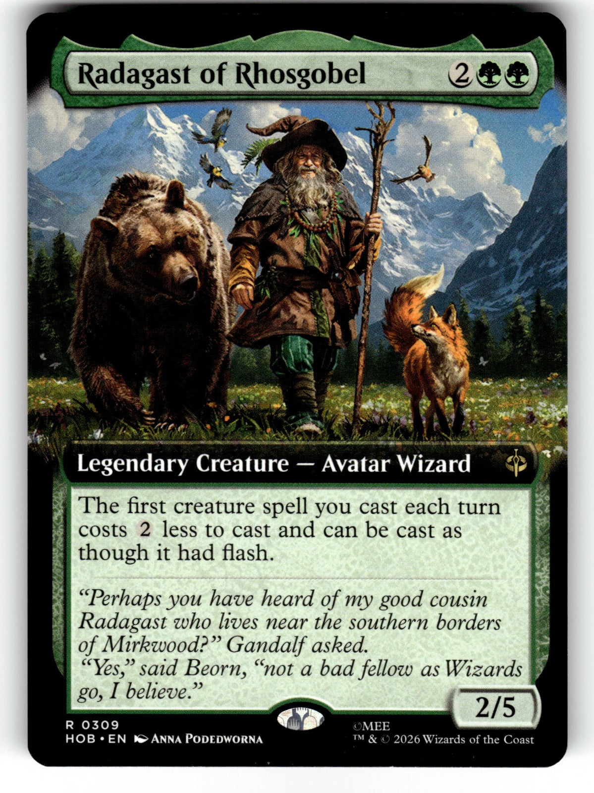 Radagast of Rhosgobel (Extended Art) – 309 HOB: The Hobbit R NM