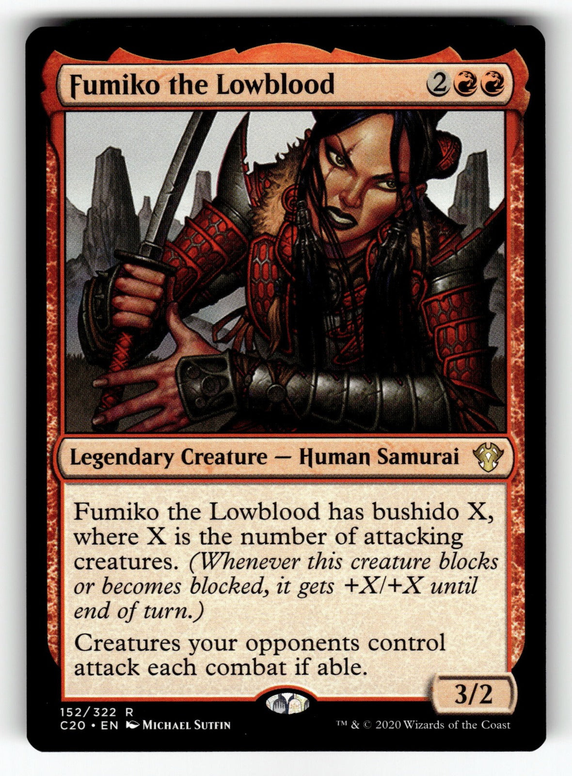 Fumiko the Lowblood – 152 C20: Commander 2020 R NM