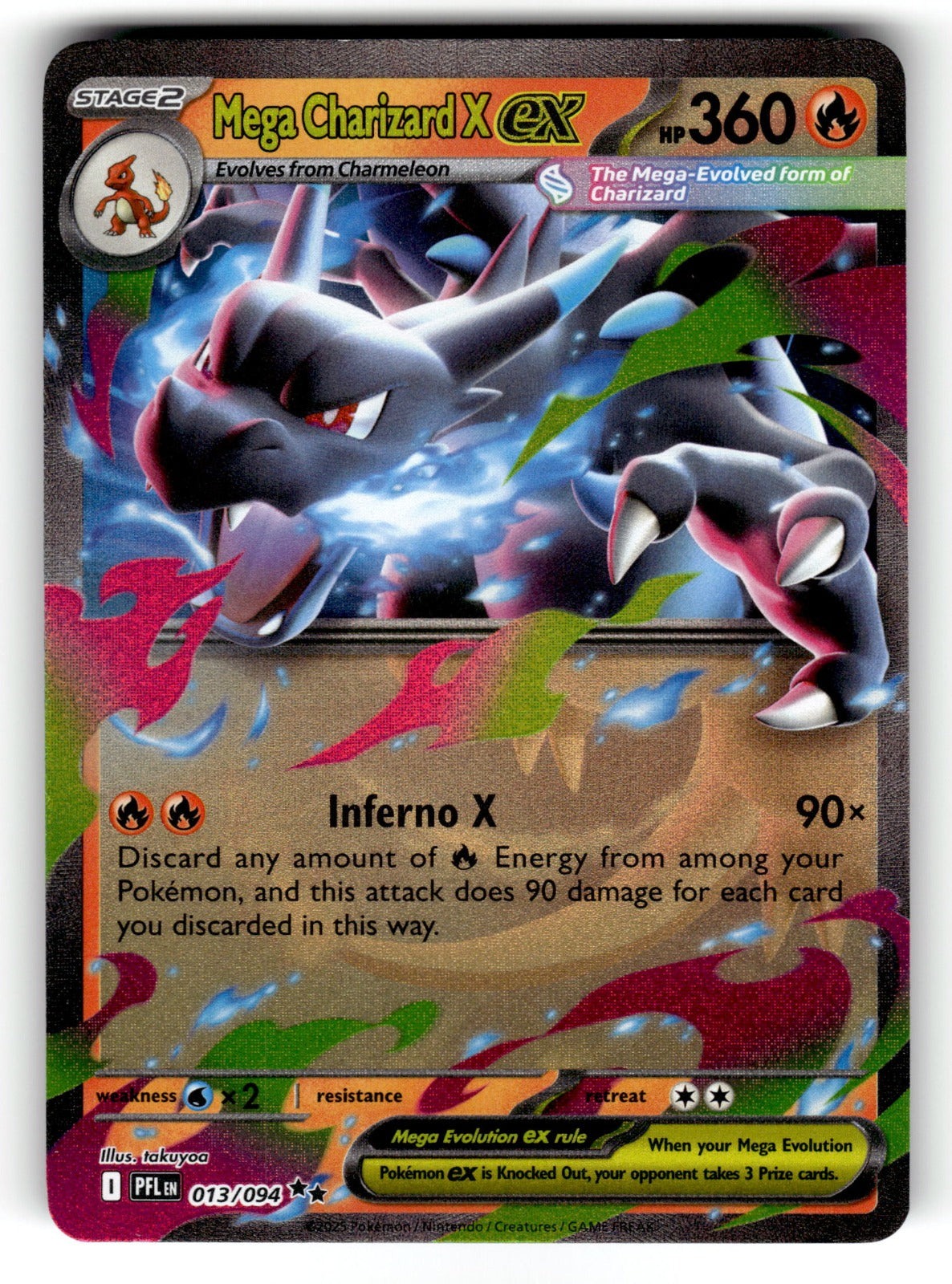 Mega Charizard X ex - – 013/094 PFL: ME02: Phantasmal Flames Double Rare HoloNM