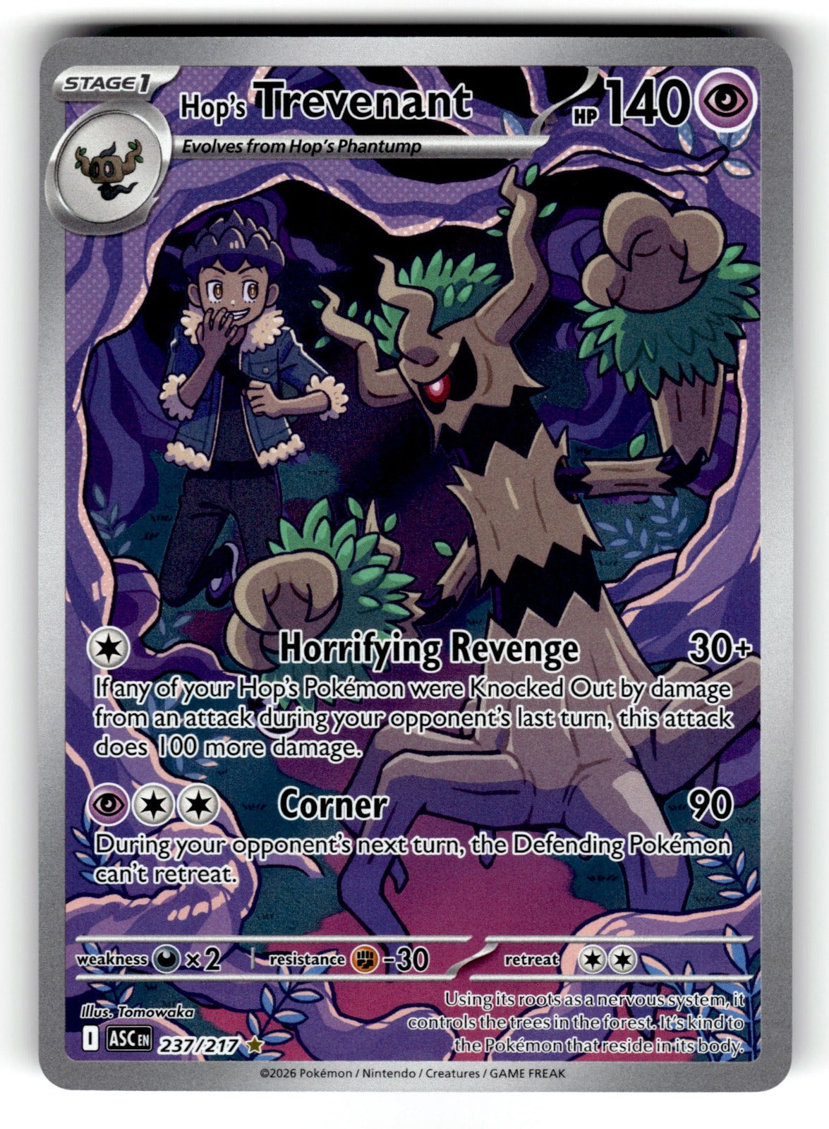 Hop's Trevenant – 237/217 ASC: ME: Ascended Heroes Illustration Rare HoloNM