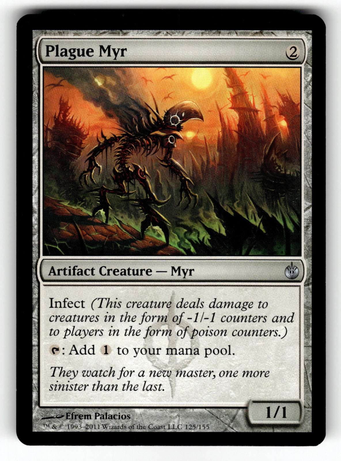 Plague Myr – 125 MBS: Mirrodin Besieged U LP