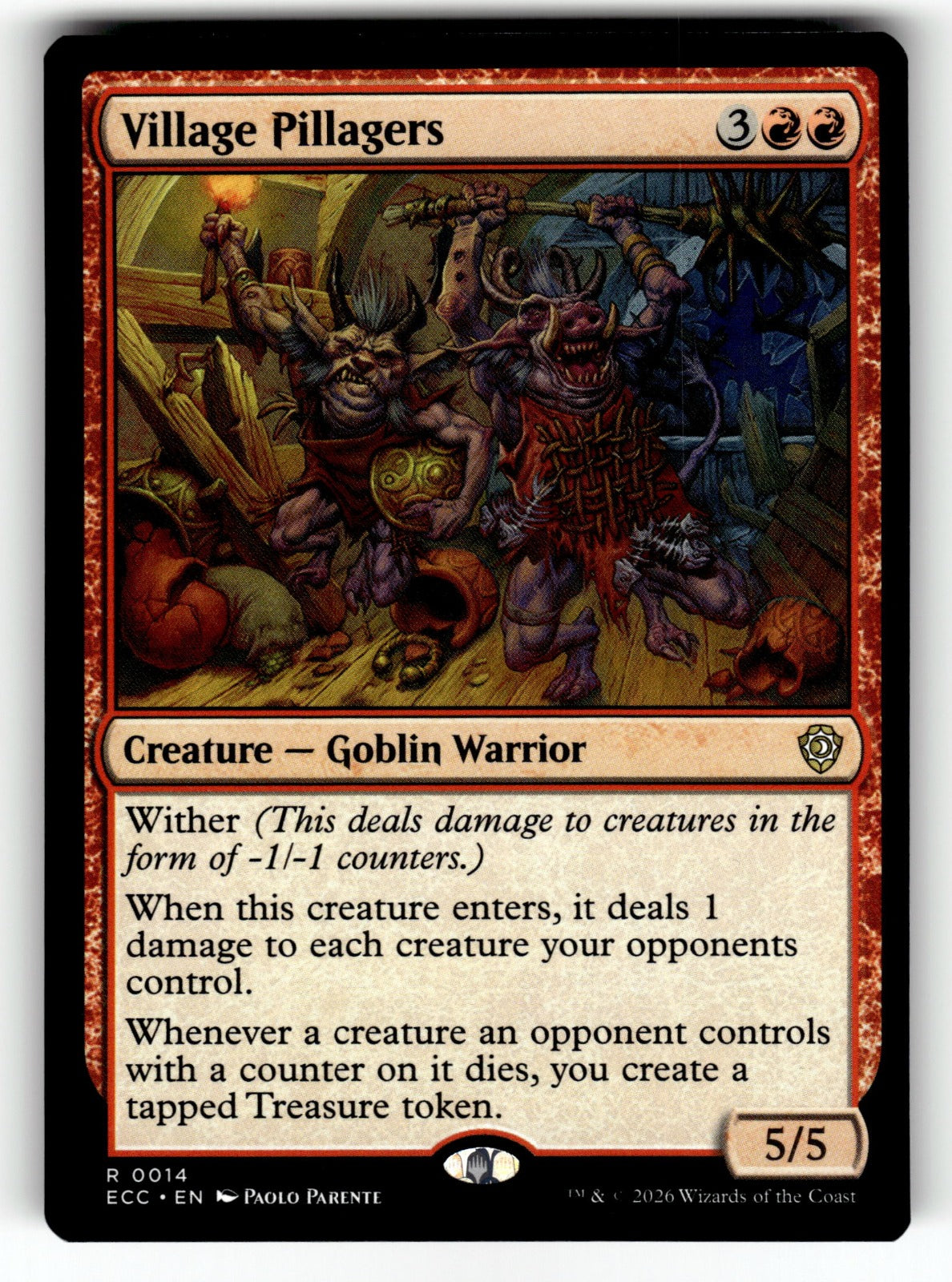 Village Pillagers – 14 ECC: Commander: Lorwyn Eclipsed R NM
