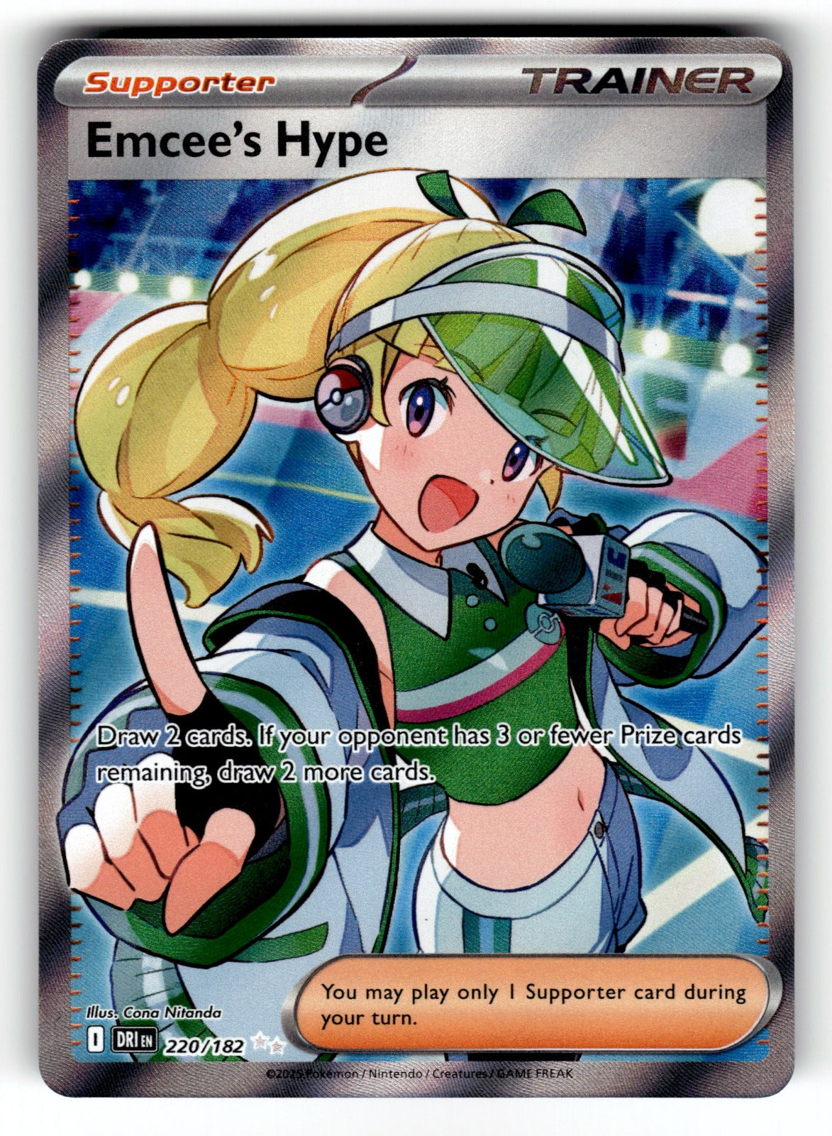 Emcee's Hype – 220/182 DRI: SV10: Destined Rivals Ultra Rare HoloNM