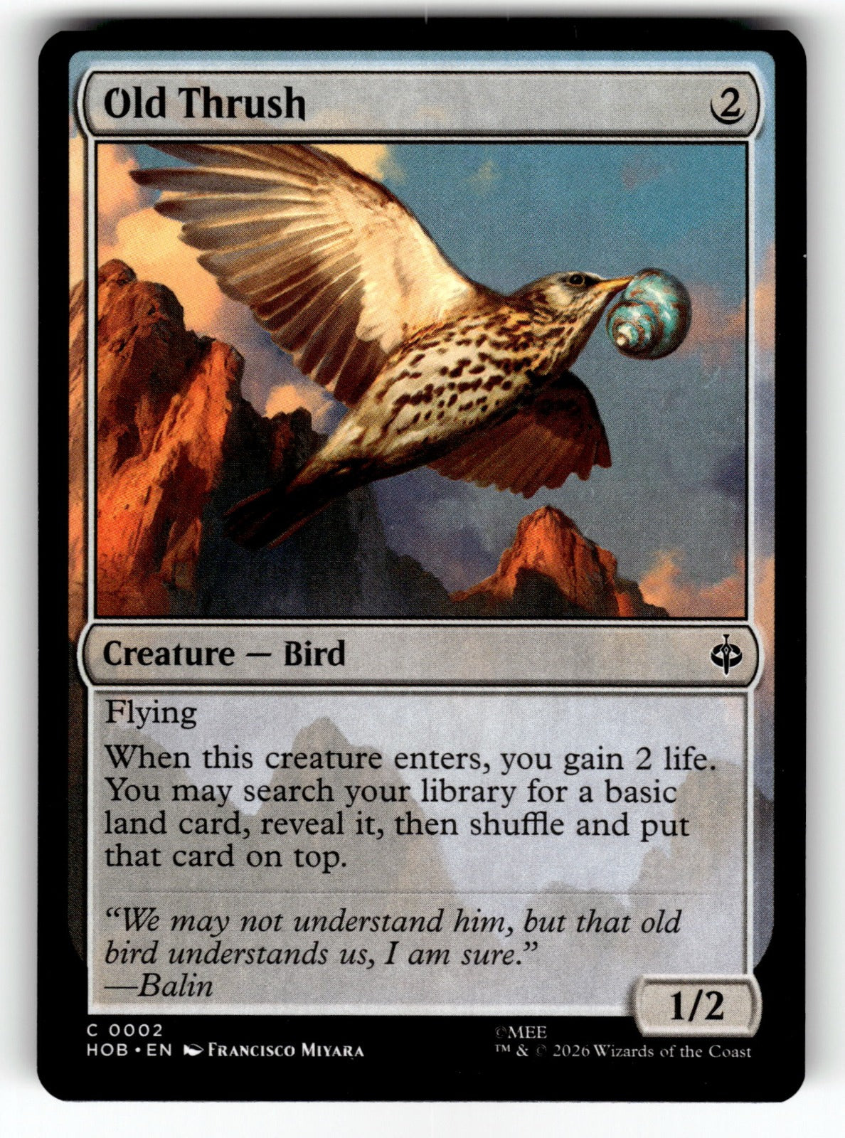 Old Thrush – 2 HOB: The Hobbit C NM