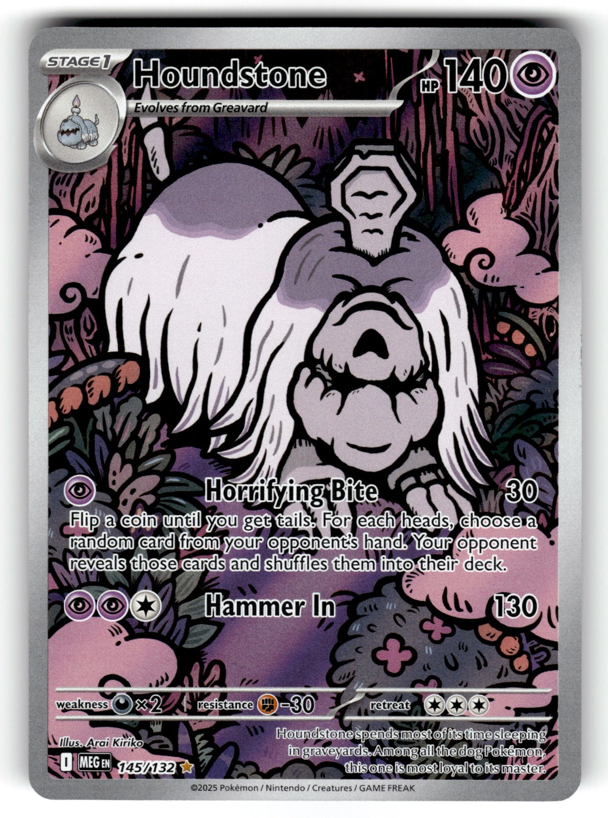 Houndstone – 145/132 MEG: ME01: Mega Evolution Illustration Rare HoloNM