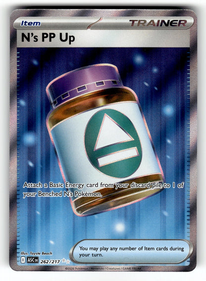 N's PP Up – 262/217 ASC: ME: Ascended Heroes Ultra Rare Holo NM