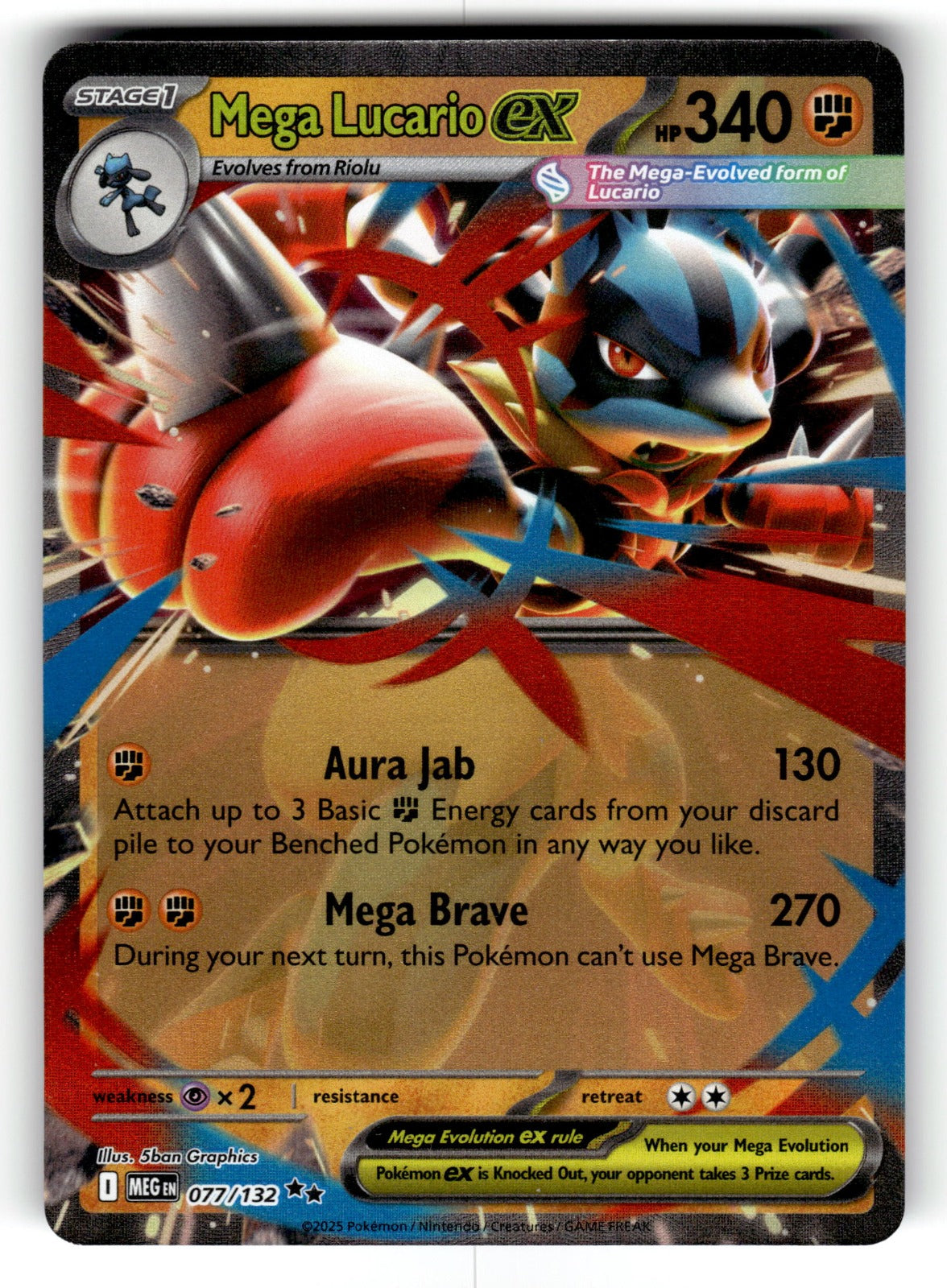 Mega Lucario ex – 113/217 ASC: ME: Ascended Heroes Double Rare Holo NM