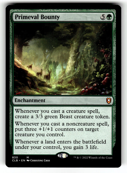 Primeval Bounty – 830 CLB: Commander Legends: Battle for Baldur's Gate M NM