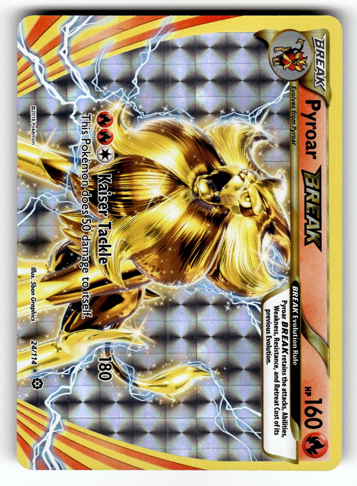 Pyroar BREAK – 24/114 STS: XY - Steam Siege Rare BREAK Holo NM