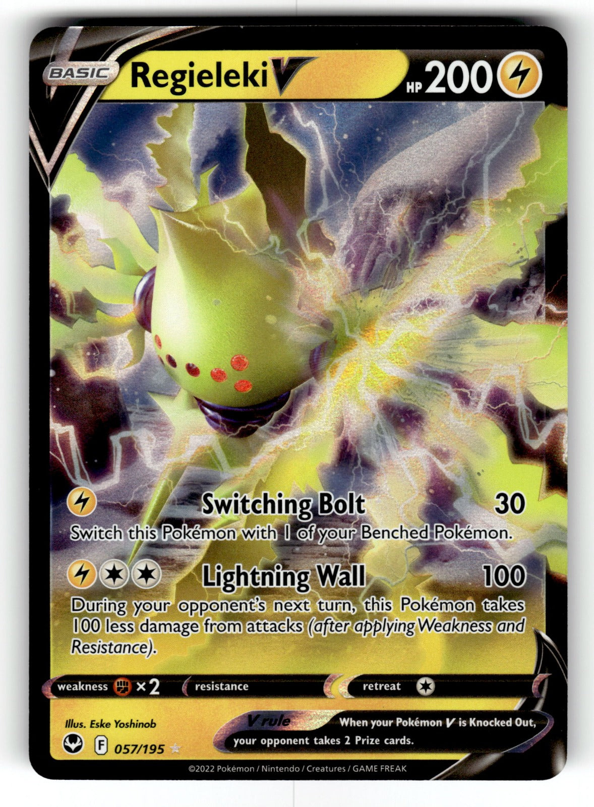 Regieleki V – 057/195 SWSH12: SWSH12: Silver Tempest Ultra Rare Holo NM