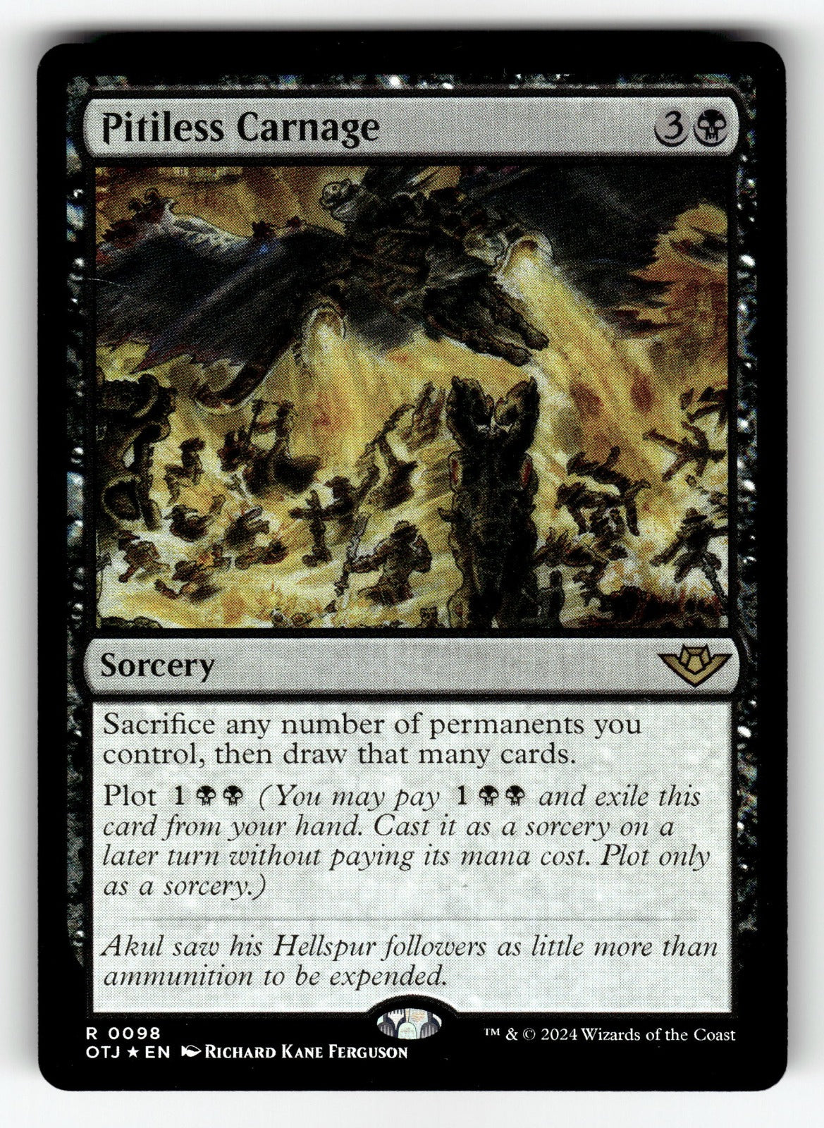 Pitiless Carnage – 98 OTJ: Outlaws of Thunder Junction R Foil NM