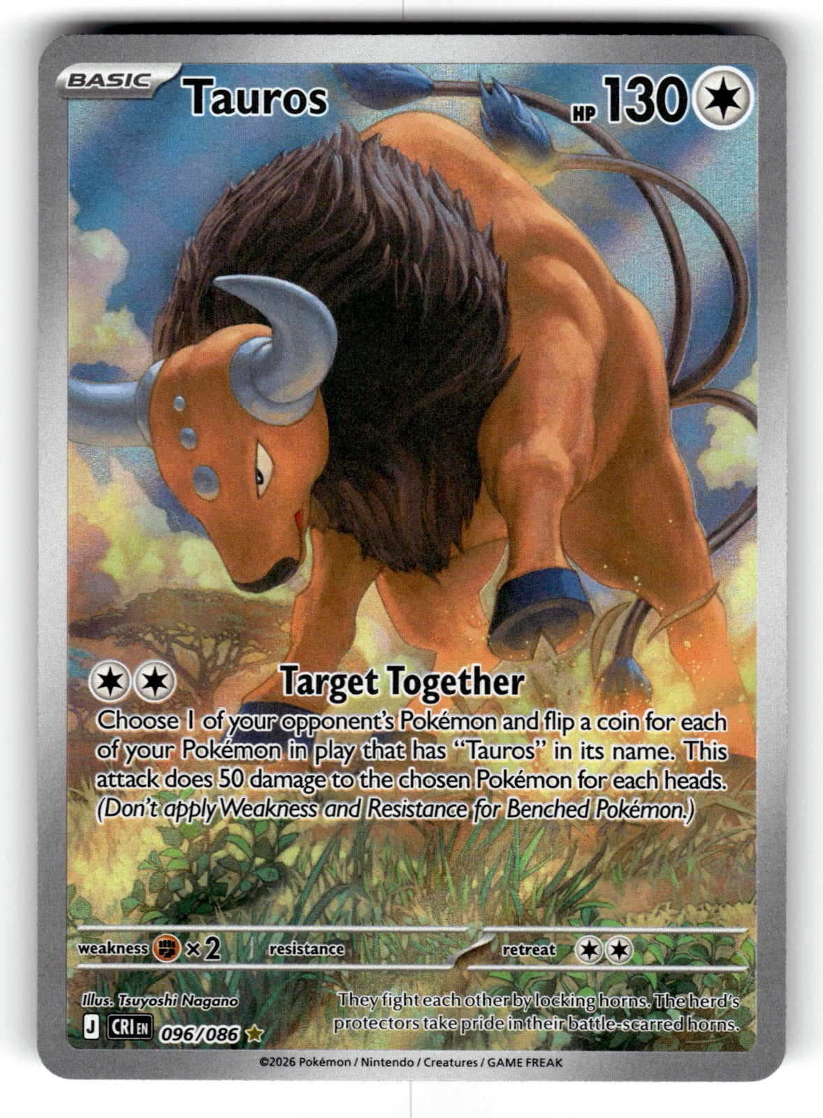 Tauros – 096/086 CRI: ME04: Chaos Rising Illustration Rare Holo NM