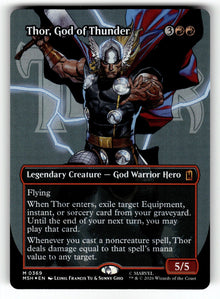 Thor, God of Thunder (Borderless) – 369 MSH: Marvel Super Heroes M Foil NM