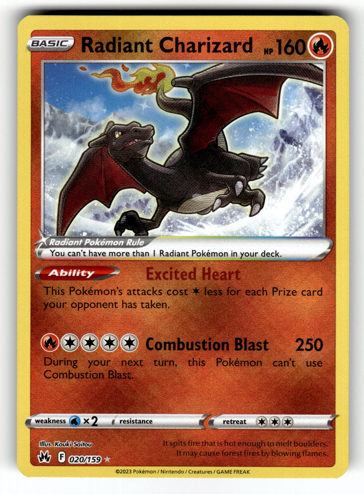 Radiant Charizard – 020/159 CRZ: SWSH: Crown Zenith Radiant Rare Holo NM
