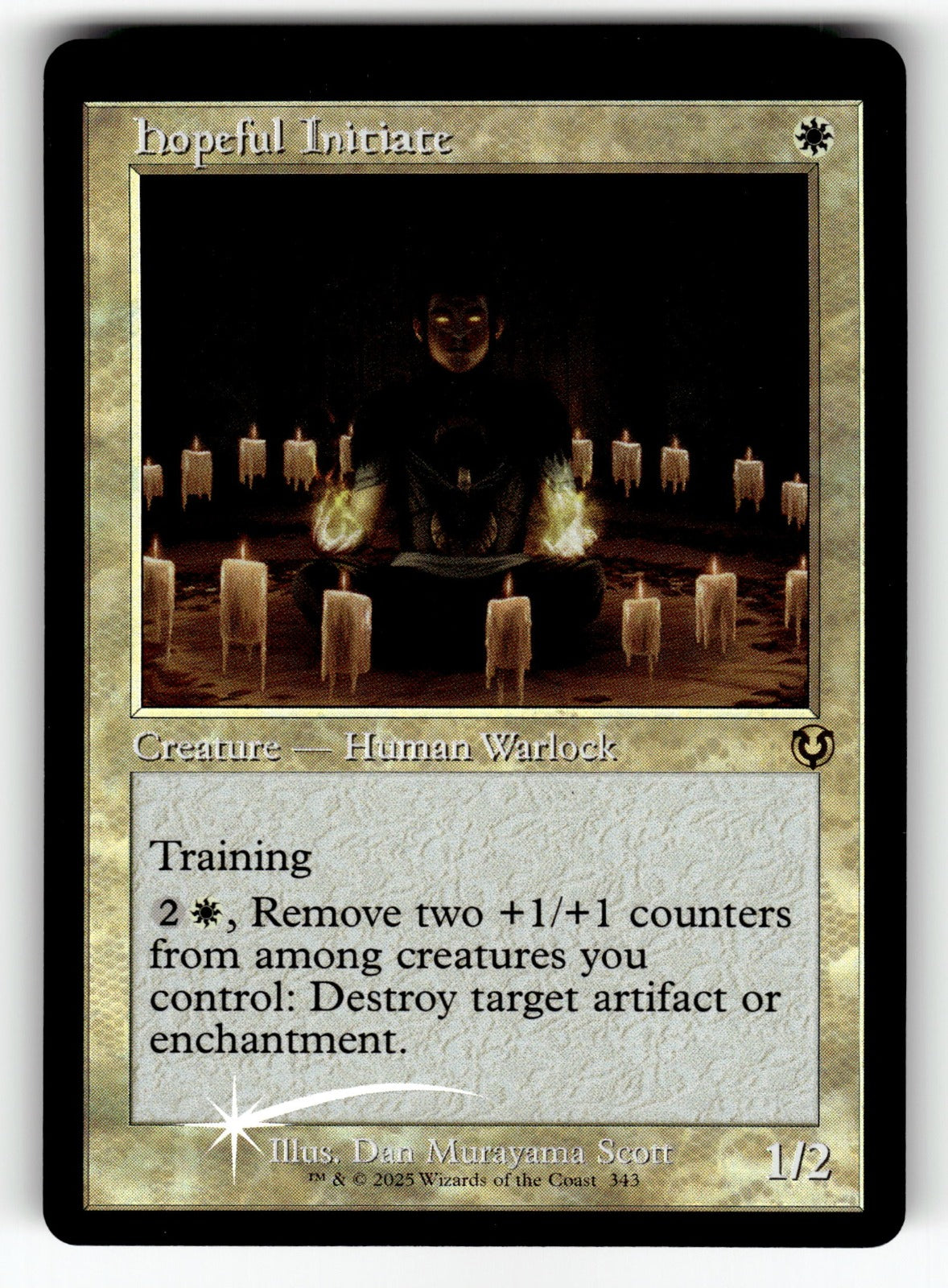 Hopeful Initiate (Retro Frame) – 343 INR: Innistrad Remastered R Foil NM
